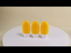 Плоская круглая бутылка для сжатия 50 мл Контейнер для солнцезащитного крема Косметический с PE-ошейником и белой винтовой крышкой